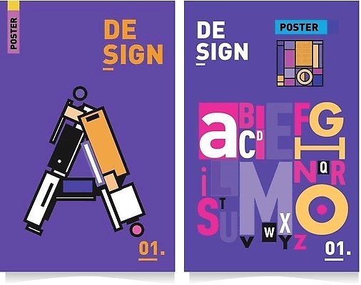 EPS 해외이미지 도형 알파벳 포스터 백그라운드 일러스트 추상 타이포그라피 사람없음 보라색 화려 해외202310 해외일러스트 문자 영어 컬러 컨셉 무늬 파일형식 벡터