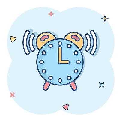 EPS 해외이미지 시계 일러스트 사람없음 파란색 자명종 심볼 심플 코믹 해외202310 해외일러스트 컬러 알람 파일형식 벡터