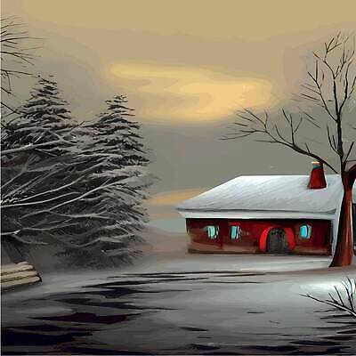 EPS 해외이미지 나무 겨울 일러스트 주택 사람없음 설원 추위 눈 숲 해외202310 해외일러스트 자연요소 식물 계절 날씨 눈_날씨 건물 파일형식 벡터