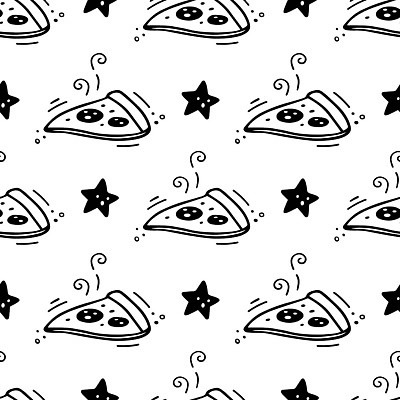 EPS 해외이미지 패턴 일러스트 피자 패스트푸드 사람없음 흰색 낙서 해외202310 해외일러스트 컬러 무늬 서양음식 인스턴트 파일형식 벡터