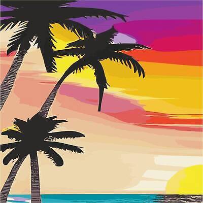 EPS 해외이미지 실루엣 일러스트 하늘 사람없음 컬러풀 야자수 노을 분위기 카피스페이스 해외202310 해외일러스트 자연요소 나무 컬러 컨셉 촬영기법 공백 파일형식 벡터