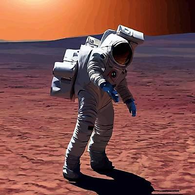 EPS 해외이미지 전신 일러스트 표면 미래 그림자 한명 사람 우주 우주비행사 신비 우주복 고립 화성 SF 해외202310 해외일러스트 1 옷 컨셉 행성 파일형식 벡터