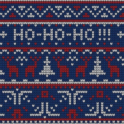 EPS 해외이미지 디자인 패턴 일러스트 사람없음 크리스마스트리 루돌프 뜨개질 남색 해외202310 해외일러스트 컬러 크리스마스 무늬 사슴 취미 파일형식 벡터