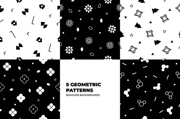 EPS 해외이미지 꽃 백그라운드 패턴 일러스트 추상 흑백 사람없음 세트 분위기 기하학 지오메트릭 미니멀 해외202310 해외일러스트 식물 컨셉 무늬 촬영기법 파일형식 벡터