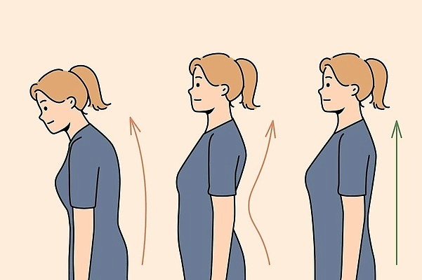 EPS 해외이미지 여자 화살표 일러스트 상반신 성인 세명 자세교정 웅크림 차렷 성인여자만 해외202310 해외일러스트 포즈 모션 사람 연습 여자만 성인만 파일형식 벡터