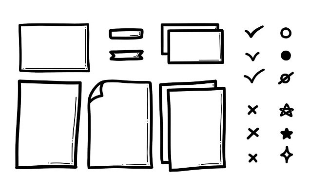EPS 해외이미지 손 디자인 종이 선 일러스트 통신 학교 나선형 상자 펜 검은색 쪽지 업무 그리기 낙서 잡지 스케치 계약 체크표시 사인 보고서 그림 면접 서식 문서 페이지 시트 총알 고립 서류판 설문지 체크리스트 목차 벡터 비어있는 해외202310 해외일러스트 교육 무기 컬러 무늬 비즈니스 모션 미술 신체부위 간행물 필기구 사무용품 작업 확인 파일형식