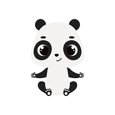 EPS 해외이미지 행복 동물캐릭터 일러스트 사람없음 판다 심플 해외202310 해외일러스트 일러캐릭터 동물 캐릭터 감정 곰 파일형식 벡터