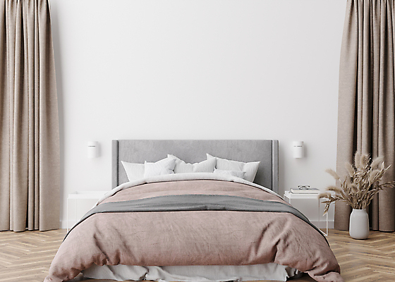 포토 JPG 해외이미지 탁자 조명 실내 사람없음 인테리어 꽃병 공간 침대 커튼 나무바닥 목업 해외202310 해외포토 디자인 꽃 가구 바닥 내부 파일형식