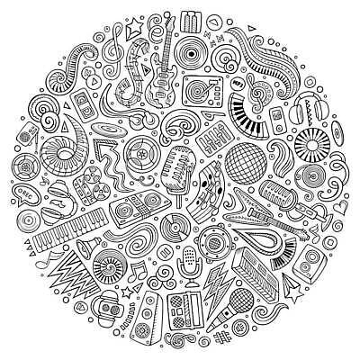 EPS 해외이미지 클립아트 음악 컨셉 일러스트 공 열쇠 장식 파티 헤드폰 콘서트 도구 춤 디스크 원형 피아노 낙서 일렉기타 만화 스케치 수집 DJ 라인아트 마이크 디스코 드럼 윤곽 손그림 시끄러움 위로 녹음기 멜로디 베이스 팝 플레이어 후보 해외202310 해외일러스트 도형 선 음향기기 현악기 문화예술 타악기 미술 이벤트 공연 기타 건반악기 질병 파일형식 벡터 녹음_기록