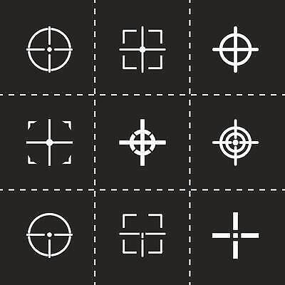 EPS 해외이미지 디자인 무기 스포츠 십자가 일러스트 총 흰색 원형 목표 심볼 군용 시력 사냥 슛 조준 육군 고립 레이더 저격수 벡터 해외202310 해외일러스트 도형 컬러 컨셉 군대 파일형식