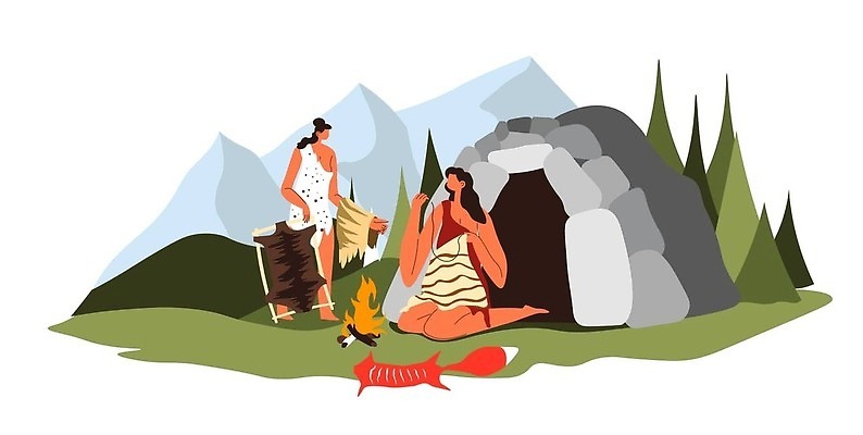 EPS 해외이미지 동물 직업 일러스트 목걸이 맨발 뼈 주택 털 장식 바위 공구 작업실 역사 동굴 진화 모닥불 바느질 만화 피부 깃털 속도 질감 사냥 심플 선사시대 원시시대 양모 개발 고립 공예가 동물상 조작 핸드메이드 생존 벡터 해외202310 해외일러스트 장신구 발 불 건물 신체부위 조형물 도구 직물 소방 파일형식