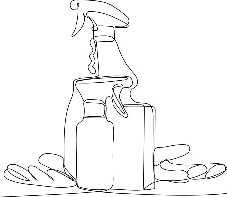 EPS 해외이미지 라인일러스트 일러스트 사람없음 청소 세제 고무장갑 친환경제품 해외202310 해외일러스트 장갑 친환경 고무 파일형식 벡터