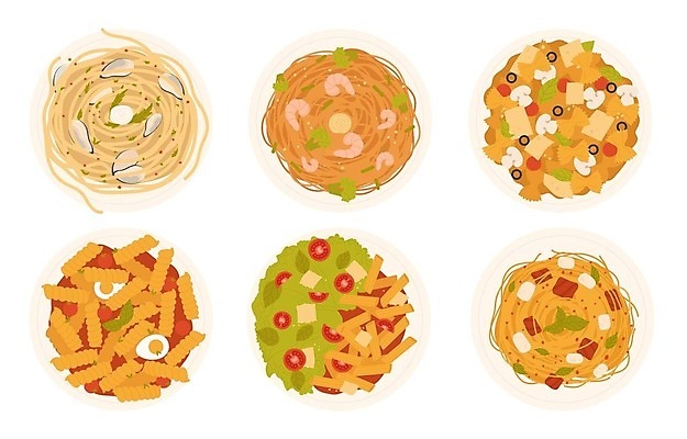 EPS 해외이미지 음식 일러스트 파스타 종류 사람없음 다양 해외202310 해외일러스트 다수 서양음식 파일형식 벡터