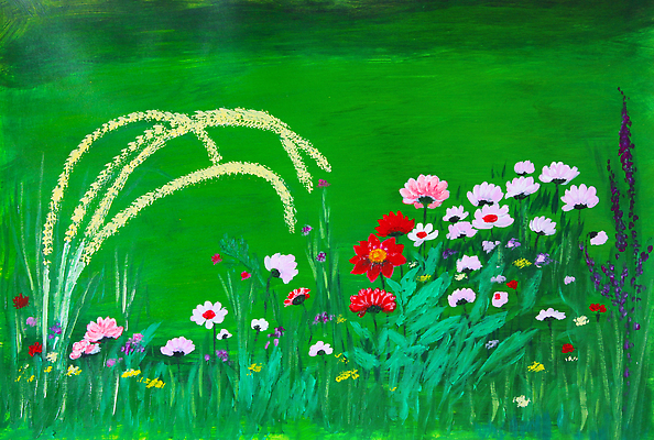 포토 JPG 해외이미지 꽃 분홍색 밭 일러스트 자연 미술 잔디 사람없음 빨간색 초록색 여름 컬러풀 뷰티 봄 기름 그림 데이지 캔버스 줄서기 해외202310 해외일러스트 식물 계절 음식 컬러 농업 모션 문화예술 생태계 파일형식