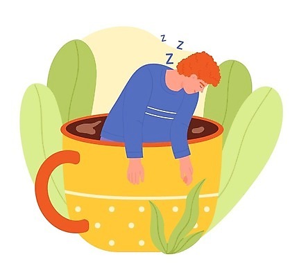 EPS 해외이미지 무료이미지 남자 커피 일러스트 휴식 피곤 한명 성인 컵 머그컵 잠 졸음 커피잔 성인남자한명만 해외202310 해외일러스트 1 식기 감정 음료 컨셉 잔 사람 남자한명만 성인남자만 파일형식 벡터