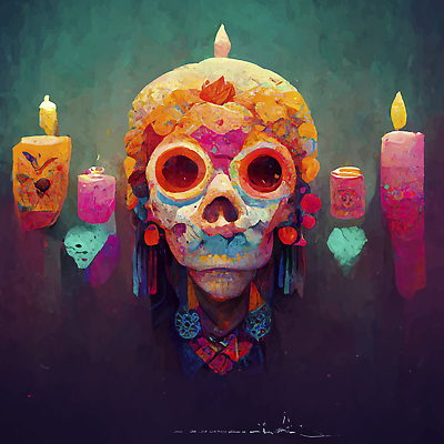 포토 JPG 해외이미지 전통 문화 컬러 벽지 멕시코 미술 사람없음 컬러풀 죽음 제단 해골모형 해외202310 해외포토 북아메리카 문화예술 모형 파일형식