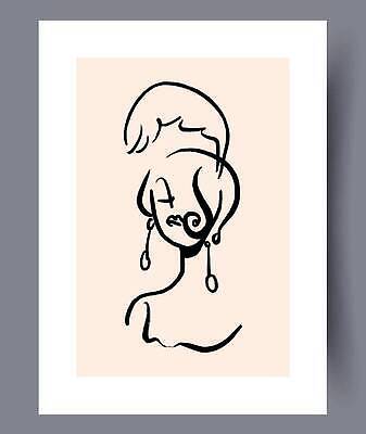 EPS 해외이미지 여자 선 백그라운드 일러스트 추상 미술 한명 상반신 귀걸이 분위기 깃털 캔버스 기하학 해외202310 해외일러스트 1 컨셉 무늬 장신구 문화예술 사람 파일형식 벡터