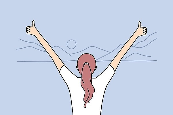 EPS 해외이미지 라이프스타일 여자 일러스트 성공 산 한명 상반신 성인 태양 긍정 따봉 긍정적 성인여자한명만 해외202310 해외일러스트 자연요소 1 감정 컨셉 사람 생활 최고 여자한명만 성인여자만 파일형식 벡터