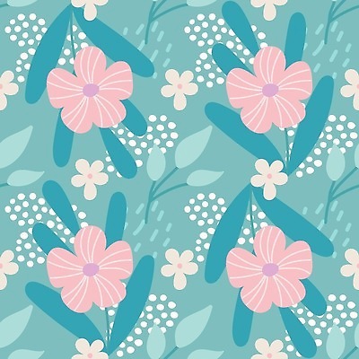 EPS 해외이미지 백그라운드 잎 꽃무늬 패턴 일러스트 사람없음 빈티지 해외202310 해외일러스트 식물 꽃 컨셉 무늬 파일형식 벡터