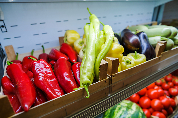 포토 JPG 해외이미지 식물 잡화 계절 음식 농업 채소 비즈니스 고추 가지 파프리카 실내 건강 사람없음 쇼핑 컬러풀 바구니 상점 신선 시장 닫기 상품 먹기 양동이 유기농 냉장고 소매 슈퍼마켓 숙성 주키니 채식주의자 중소기업 맛있는 비건음식 해외202310 해외포토 웰빙 산업 컬러 회사 모션 내부 가전제품 채식 파일형식 비건