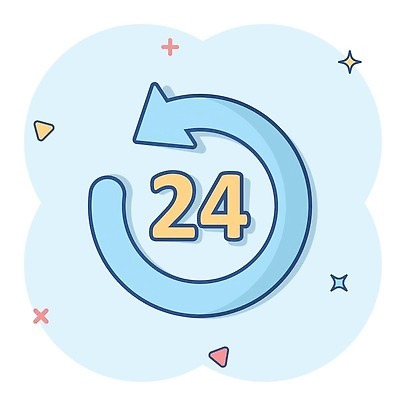 EPS 해외이미지 화살표 일러스트 사람없음 파란색 심볼 심플 코믹 24시간 해외202310 해외일러스트 컬러 시간 파일형식 벡터