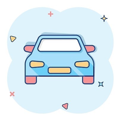 EPS 해외이미지 일러스트 자동차 사람없음 파란색 심볼 심플 코믹 해외202310 해외일러스트 육상교통 컬러 파일형식 벡터