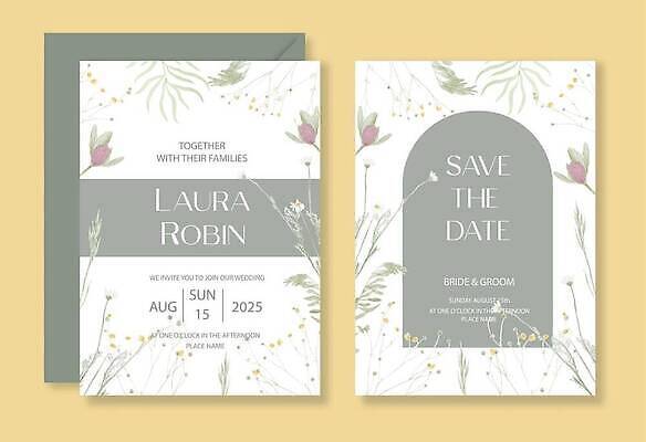 EPS 해외이미지 식물 꽃 결혼 일러스트 프레임 사람없음 세트 축하 분위기 감성 카피스페이스 해외202310 해외일러스트 컨셉 이벤트 공백 파일형식 벡터