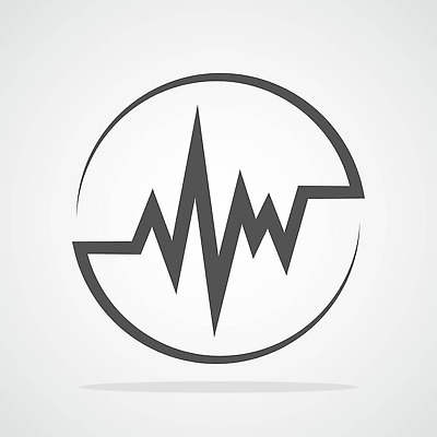 EPS 해외이미지 디자인 선 일러스트 창조 약 회색 원형 맥박 시원함 심볼 사인 심플 고립 심장병 벡터 해외202310 해외일러스트 도형 컬러 의학 질병 파일형식