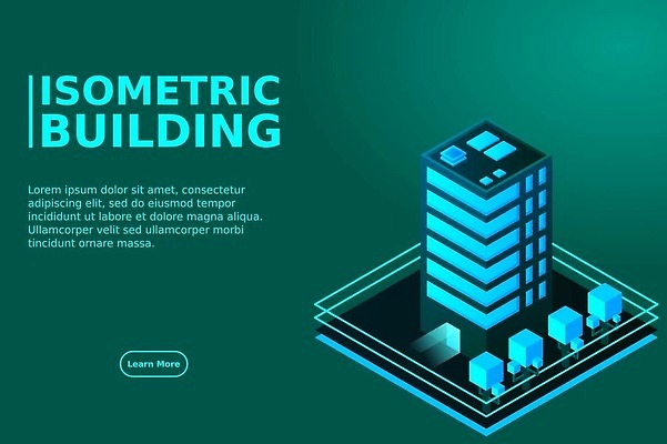 EPS 해외이미지 일러스트 빌딩 사람없음 건물 파란색 아이소메트릭 해외202310 해외일러스트 건축물 컬러 파일형식 벡터