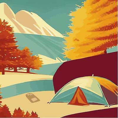 EPS 해외이미지 일러스트 단풍나무 산 텐트 사람없음 야외 캠핑 숲 언덕 해외202310 해외일러스트 나무 단풍 레저 캠핑도구 파일형식 벡터