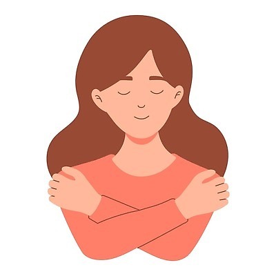 EPS 해외이미지 여자 일러스트 안기 사랑 한명 상반신 성인 눈감음 성인여자한명만 자존감 자기애 해외일러스트 1 감정 모션 사람 여자한명만 성인여자만 파일형식 벡터