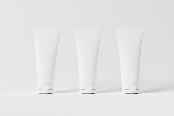 포토 JPG 해외이미지 사람없음 3D 화장품 흰색 오브젝트 튜브용기 목업 해외202310 해외포토 컬러 뷰티 용기_그릇 디지털합성 파일형식