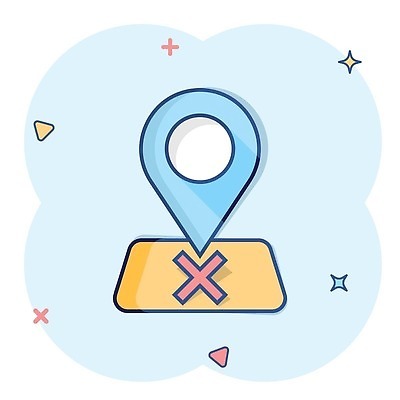 EPS 해외이미지 지도 일러스트 사람없음 파란색 X 심볼 심플 코믹 위치 해외202310 해외일러스트 알파벳 컬러 파일형식 벡터