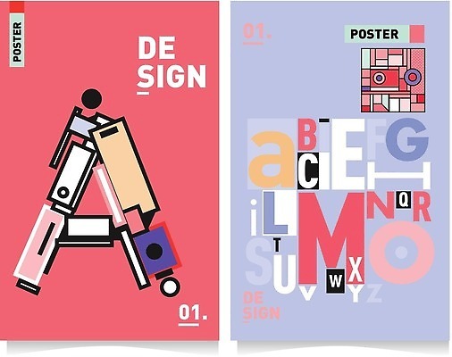 EPS 해외이미지 도형 알파벳 포스터 백그라운드 일러스트 추상 타이포그라피 사람없음 컬러풀 화려 해외202310 해외일러스트 문자 영어 컬러 컨셉 무늬 파일형식 벡터