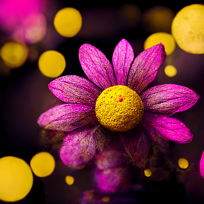 JPG 해외이미지 꽃 분홍색 백그라운드 일러스트 추상 미술 사람없음 노란색 그림 보케 해외202310 해외일러스트 식물 컬러 무늬 문화예술 파일형식