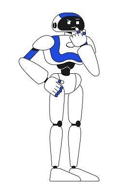 EPS 해외이미지 클립아트 편집 캐릭터 디자인 선 과학 백그라운드 생각 일러스트 미래 서기 그래픽 컴퓨터 컬러풀 디지털 기계 점 플랫 만화 집중 로봇 그림 심플 윤곽 안드로이드 애니메이션 고립 인공 지능 타격 가상 벡터 휴머노이드 디테일 해외202310 해외일러스트 일러캐릭터 컬러 컨셉 모션 전자제품 파일형식