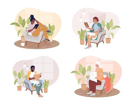 EPS 해외이미지 식물 편집 디자인 배너 교육 포스터 화초 가구 백그라운드 컨셉 스티커 일러스트 휴식 주택 사람 풍경 그래픽 책 스터디 세트 독서 웹 플랫 만화 수집 질감 심플 문학 안락의자 장면 팩 다인종 조립 고립 다국적 스타일 벡터 디테일 안락 해외202310 해외일러스트 생활용품 인터넷 의자 인종 건물 학습 화장품 파일형식