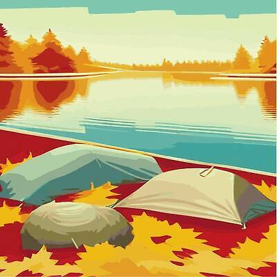 EPS 해외이미지 단풍 낙엽 일러스트 단풍나무 텐트 사람없음 야외 반사 캠핑 돌_바위 숲 오수관 해외202310 해외일러스트 나무 잎 레저 캠핑도구 파일형식 벡터