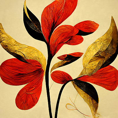 JPG 해외이미지 꽃 백그라운드 일러스트 추상 미술 사람없음 빨간색 노란색 그림 해외202310 해외일러스트 식물 컬러 무늬 문화예술 파일형식