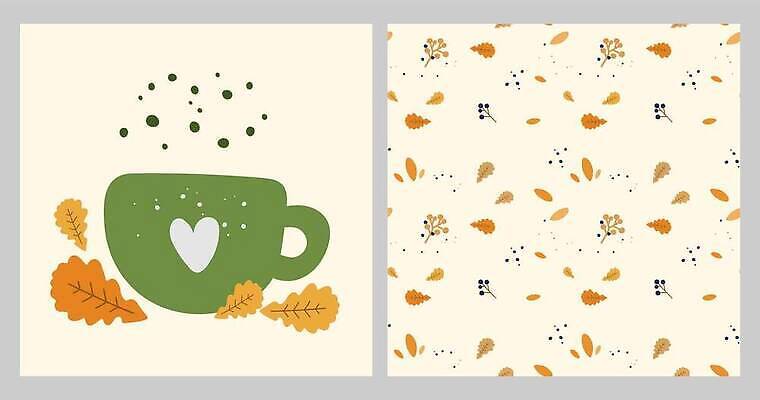 EPS 해외이미지 디자인 계절 커피 음료 백그라운드 단풍 잎 오렌지 일러스트 따뜻함 장식 컵 컬러풀 노란색 머그컵 뜨거움 신용카드 달콤 9월 11월 만화 심플 아로마 카푸치노 코코아 10월 내추럴 라떼 스타일 벡터 안락 해외202310 해외일러스트 식물 식기 컬러 컨셉 과일 금융 날짜 맛 파일형식