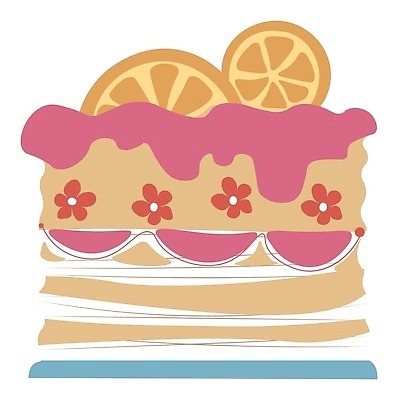 EPS 해외이미지 꽃 오렌지 일러스트 사람없음 갈색 케이크 달콤 크림 엘리먼트 해외202310 해외일러스트 식물 컬러 과일 디저트 맛 파일형식 벡터