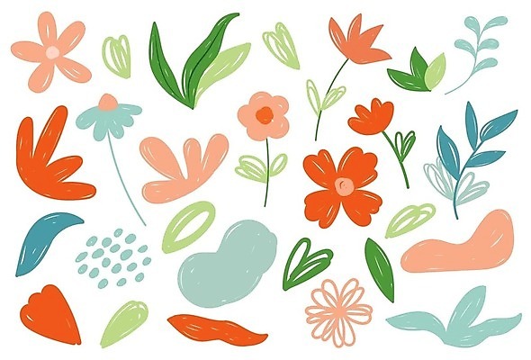 EPS 해외이미지 무료이미지 꽃 잎 꽃무늬 일러스트 사람없음 낙서 손그림 해외202310 해외일러스트 식물 무늬 파일형식 벡터 무료콘텐츠