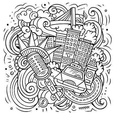 EPS 해외이미지 클립아트 디자인 문화 도로 여행 일러스트 건축양식 거리 야외 건물 장식 미국 도시 도심 낙서 사과 만화 스케치 수집 라인아트 오브젝트 뉴욕 택시 윤곽 타운 스카이라인 맨해튼 재즈 구성 길거리음식 랜드마크 브로드웨이 전국 브루클린 해외202310 해외일러스트 건축물 건축 길 선 음악 음식 북아메리카 과일 교통시설 승용차 자동차 미술 파일형식 벡터