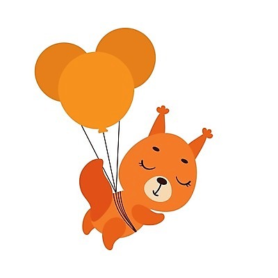 EPS 해외이미지 행복 동물캐릭터 일러스트 사람없음 다람쥐 심플 풍선 해외202310 해외일러스트 일러캐릭터 동물 캐릭터 감정 설치류 파일형식 벡터