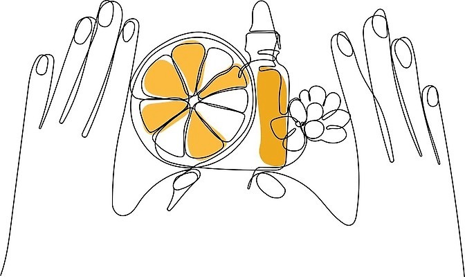 EPS 해외이미지 손 꽃 오렌지 라인일러스트 일러스트 신체부위 뷰티 화장품 병 해외202310 해외일러스트 식물 식기 과일 사람 파일형식 벡터