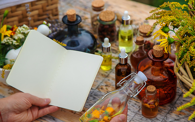 포토 JPG 해외이미지 손 꽃 유리병 들기 신체부위 바구니 메모지 약초 카피스페이스 해외202310 해외포토 식물 모션 병_용기 사람 사무용품 공백 풀_식물 파일형식