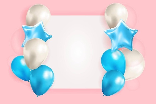 EPS 해외이미지 별 분홍색 백그라운드 일러스트 프레임 이벤트 사람없음 파티 축하 생일 화려 초대 풍선 카피스페이스 해외202310 해외일러스트 자연요소 기념일 컬러 컨셉 공백 파일형식 벡터