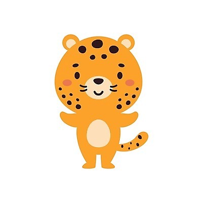 EPS 해외이미지 행복 동물캐릭터 일러스트 사람없음 심플 치타 재규어 해외202310 해외일러스트 일러캐릭터 동물 캐릭터 감정 포유류 파일형식 벡터