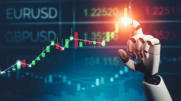 JPG 해외이미지 손 일러스트 그래프 미래 기술 신체부위 3D 디지털 주황색 터치 가리킴 네트워크 주식 로봇 해외202310 해외포토 포토 컬러 컨셉 사람 손짓 금융 디지털합성 파일형식