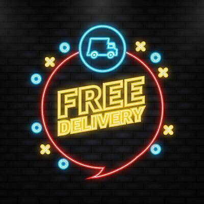 EPS 해외이미지 말풍선 일러스트 타이포그라피 사람없음 컬러풀 심볼 네온 탑차 해외202310 해외일러스트 문자 컬러 트럭 파일형식 벡터